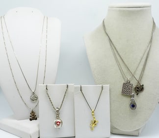 (7) STERLING FASHION NECKLACES
