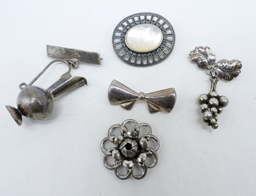BEAU, DENMARK & OTHER 925 BROOCHES