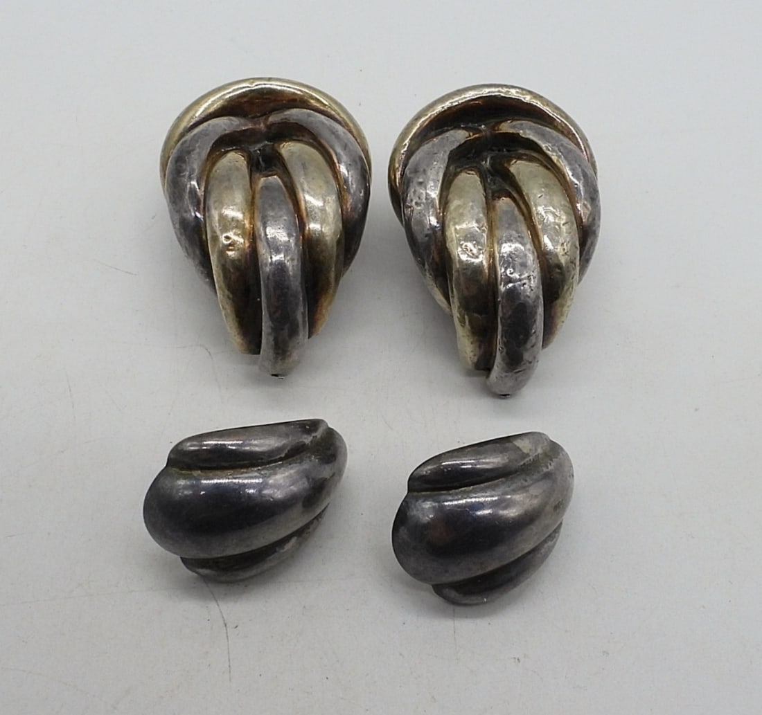 (2) LARGE PAIR OF 925 PIERCED EARRINGS (1 of 2)