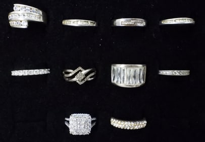 (10) VTG STERLING FASHION RINGS