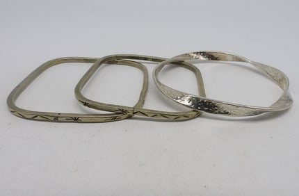 (3) STERLING FASHION BRACELETS