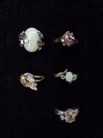 (5) 925 FASHION RINGS - OPALS & MORE