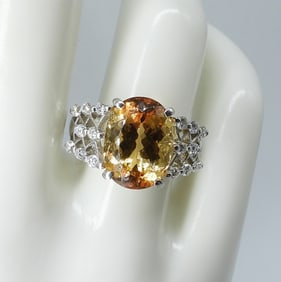 PLATINUM IMPERIAL TOPAZ DIAMOND RING