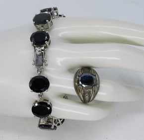 BLACK ONYX & HEMATITE STERLING