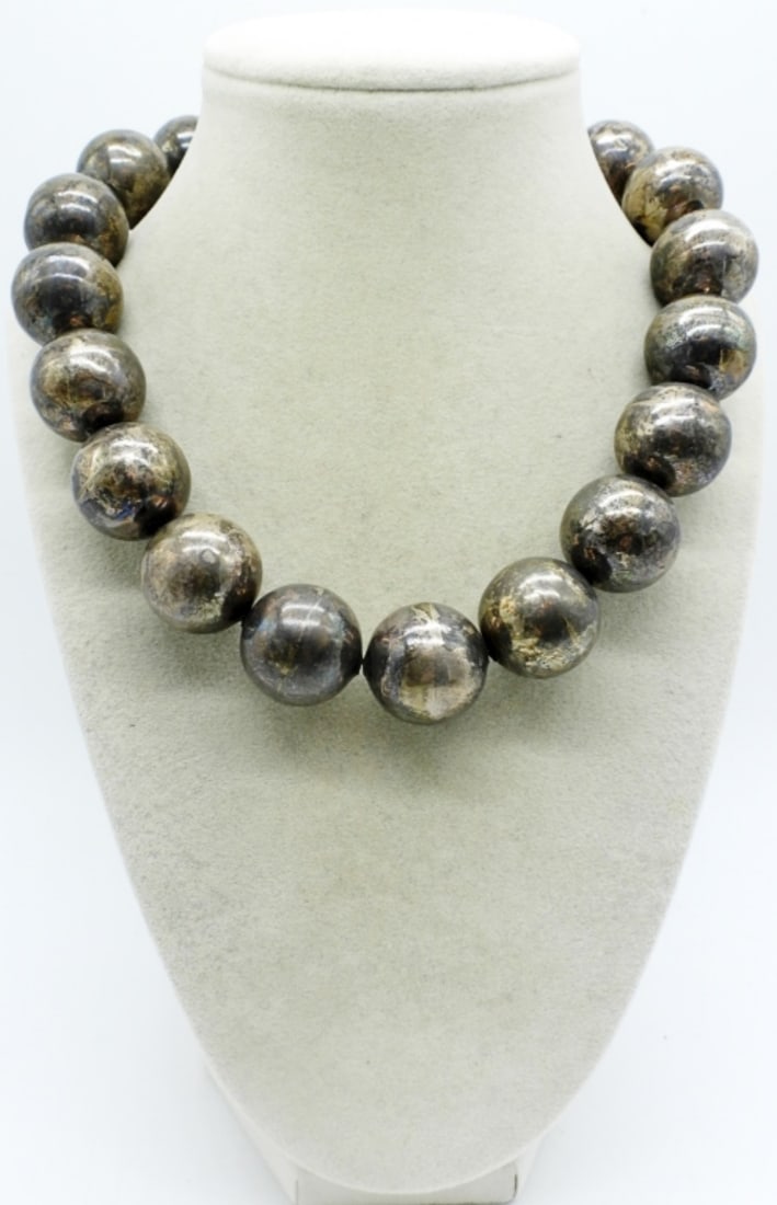 TAXCO STERLING CHUNKY BEAD NECKLACE (1 of 4)
