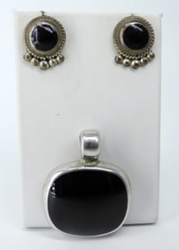 VTG TAXCO 925 EARRINGS & MEXICO PENDANT