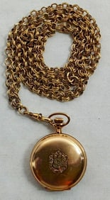 GOLD TONE LADIES EVERTS POCKET WATCH