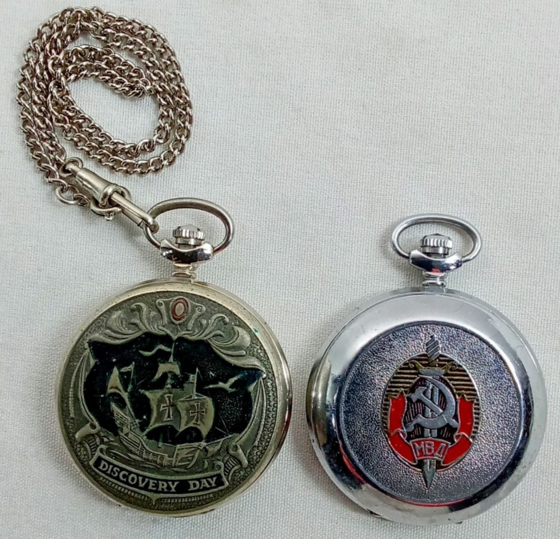 (2) MOLNIJA USSR POCKET WATCHES (1 of 3)