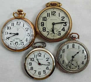 (4) OPENFACE POCKET WATCH LOT