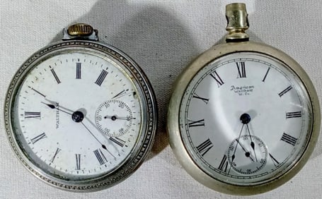 (2) 18 SIZE POCKET WATCH LOT FOR PARTS