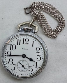 ELGIN ART DECO OPENFACE POCKET WATCH