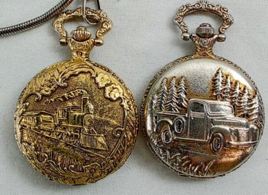 (2) QUARTZ POCKET WATCHES