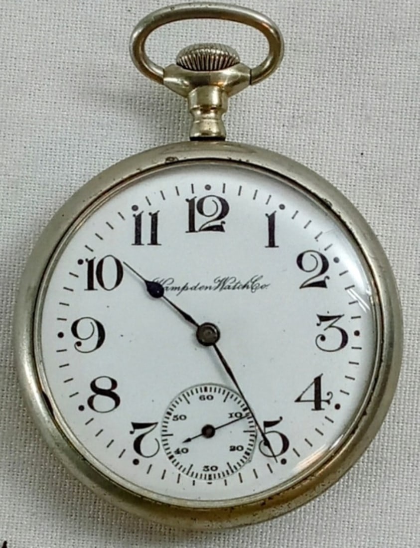 HAMPDEN OPENFACE POCKET WATCH (1 of 2)