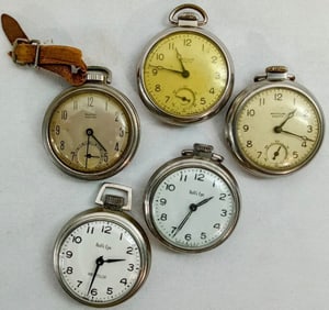 (5) WESTCLOX POCKET WATCH LOT