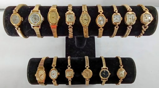 15 LADIES GOLD TONE WATCHES