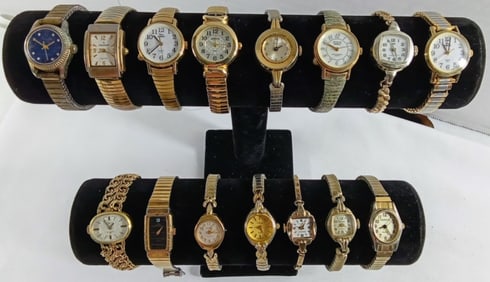 15 LADIES GOLD TONE WATCHES