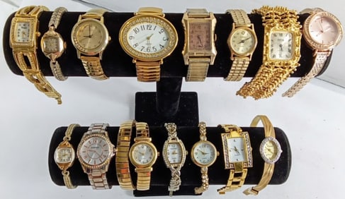 15 LADIES GOLD TONE WATCHES