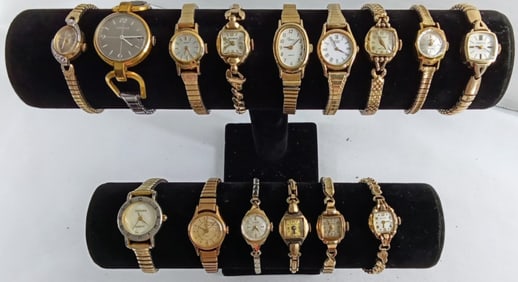 15 LADIES GOLD TONE WATCHES