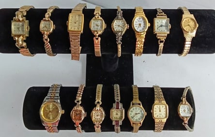 15 LADIES GOLD TONE WATCHES