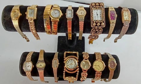 15 LADIES GOLD TONE WATCHES