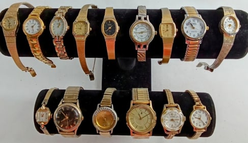 15 LADIES GOLD TONE WATCHES