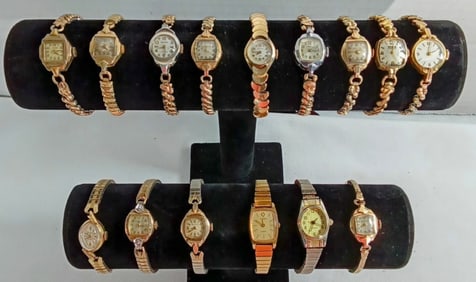 15 LADIES GOLD TONE WATCHES