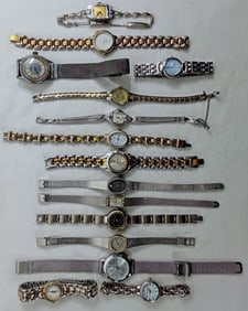 15 LADIES SILVER TONE WATCHES