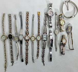 15 SILVER TONE LADIES WATCHES