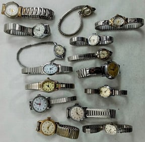 15 SILVER TONE LADIES WATCHES