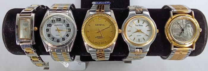 5 MENS TWO TONED WATCHES