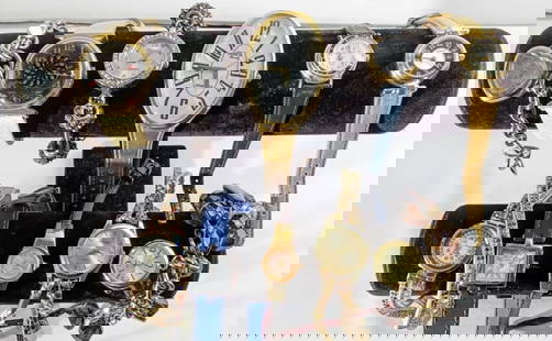 (10) MIXED LOT LADIES WATCHES: WATCHES ARE NOT VERIFIED, AUTHENTICATED, OR TESTED IN RUNNING CONDITION UNLESS SPECIFIED, INCLUDING (4) BELTS, (2) BRACELETS, (3) GOLD, (1) BLUE BAND, DUOYA, CUSTOMTINE, FOSSIL, GENEVA, & MORE