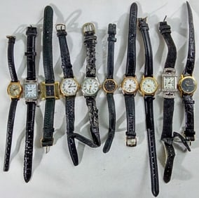 (10) MIXED LOT LADIES SMALL BLACK BANDS