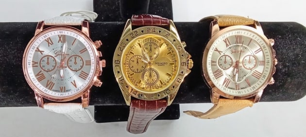 (3) QUARTZ CHRONOGRAPH DESIGN WATCHES