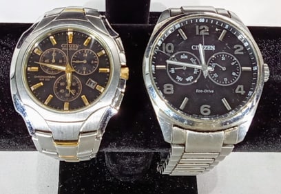 (2) CITIZEN ECO-DRIVE WR100 MEN'S WATCH