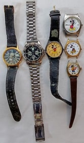 (6) MICKEY MOUSE WATCHES FOR REPAIR