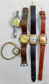 (5) VINTAGE WATCHES FOR REPAIR