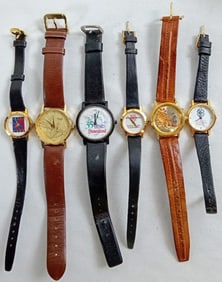 (6) NOVELTY WATCH LOT - DISNEY & MORE