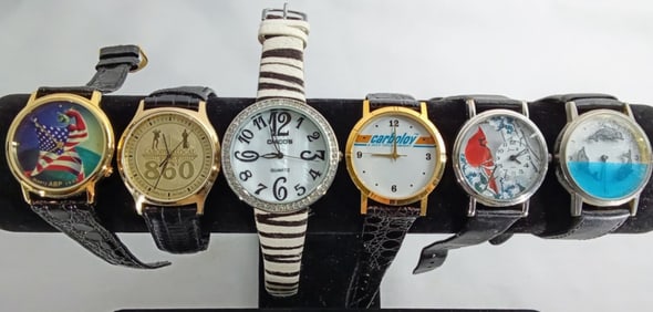 (6) NOVELTY WATCH LOT - CARDINAL,