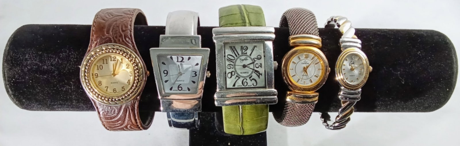 (5) CUFF FASHION MIXED LOT: WATCHES ARE NOT VERIFIED, AUTHENTICATED, OR TESTED IN RUNNING CONDITION UNLESS SPECIFIED, INCLUDING CENERE & MORE