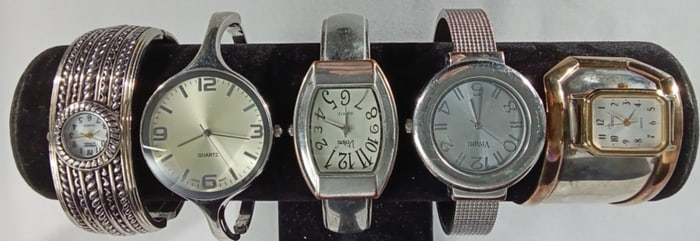 (5) CUFF FASHION SILVER TONE