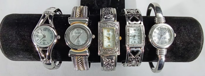 (5) CUFF FASHION SILVER TONE
