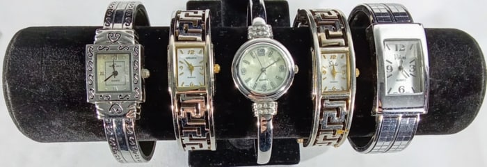 (5) CUFF FASHION SILVER TONE