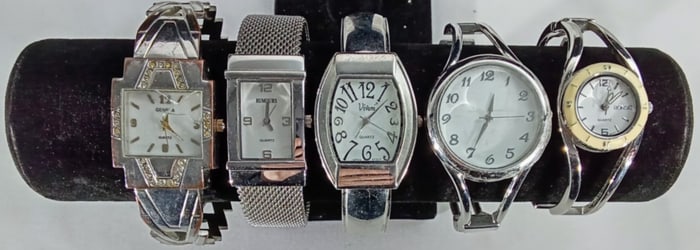 (5) CUFF FASHION SILVER TONE