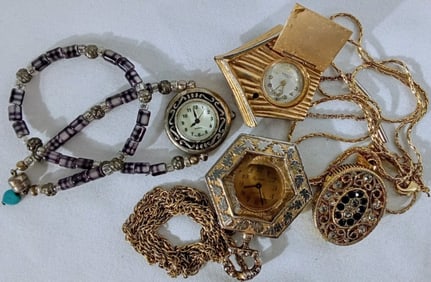 (4) PENDANT WATCHES
