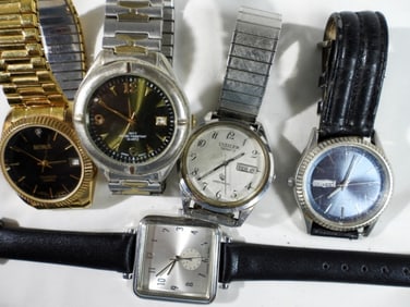 (5) MIXED LOT MENS WATCHES DAY/DATE