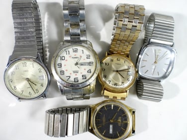 (5) MIXED LOT MENS WATCHES DAY/DATE