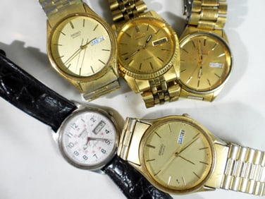 (5) MIXED LOT MENS WATCHES DAY/DATE