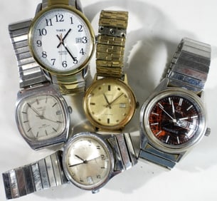 (5) MIXED LOT MENS WATCHES DAY/DATE