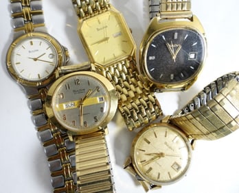 (5) MENS LOT DAY/DATE WATCHES