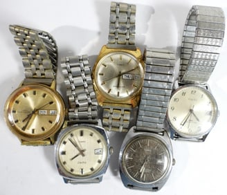 (5) MENS LOT DAY/DATE WATCHES